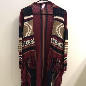 Open front cardigan. Size M (7-9) juniors